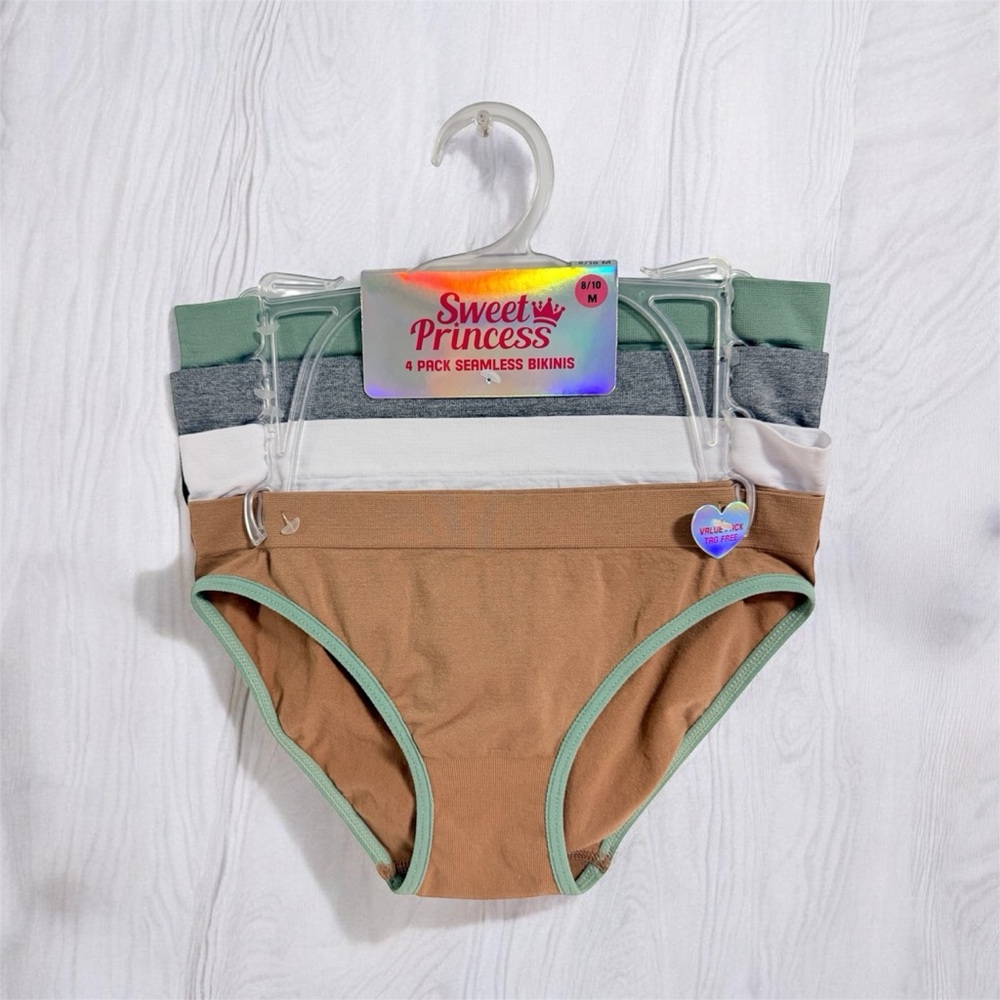 Gifl’s Seamless Bikini Set - Tan, Gray, White, Green
